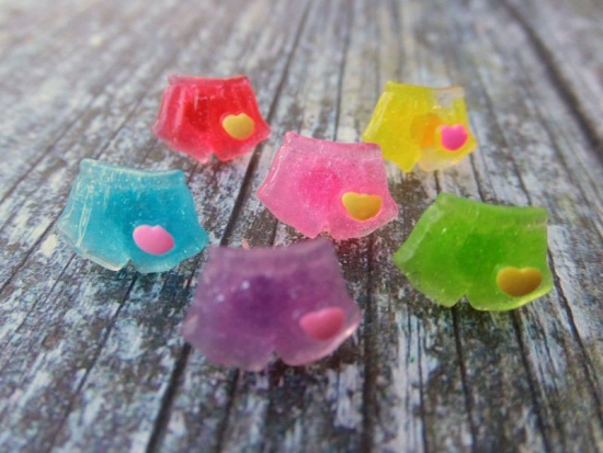 Preview: T-Shirt und Hosen Ohrstecker bunt Glitzer